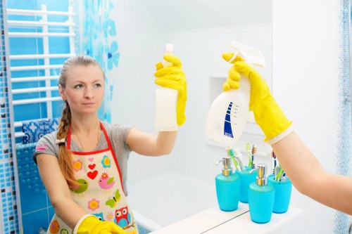 Domestic cleaner working in a SW15 home kitchen