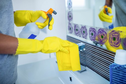 PPE and cleaning tools used by carpet cleaners in SW15